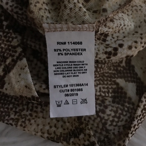 NWT Sheer snakeskin long sleeve shirt for sale!! - Picture 5 of 5